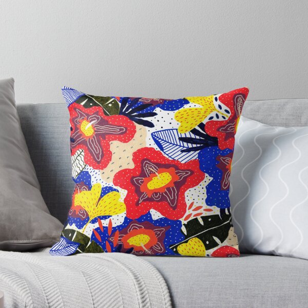 Item preview, Contemporary exotic tropical flowers leaves botanical pattern designed and sold by CrisBanana.