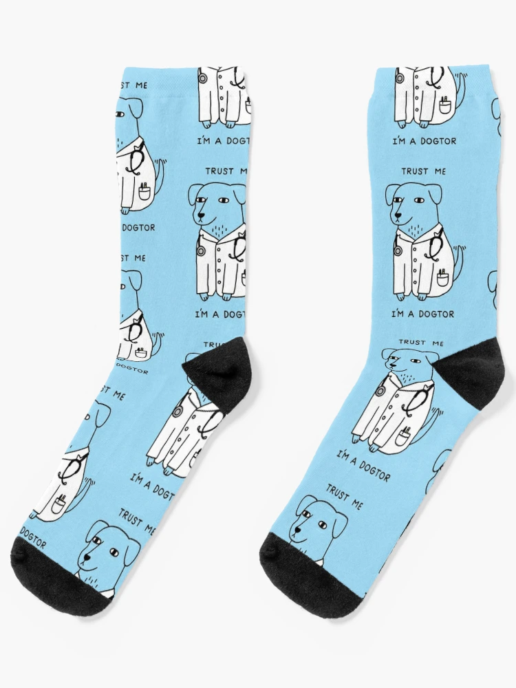 The Dogtor Is In Women's Socks  Dog Veterinarian Socks - Cute But Crazy  Socks