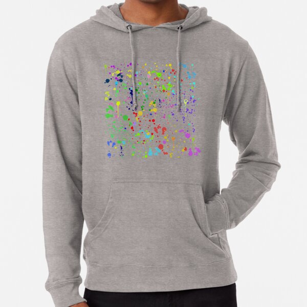 rainbow paint splatter hoodie