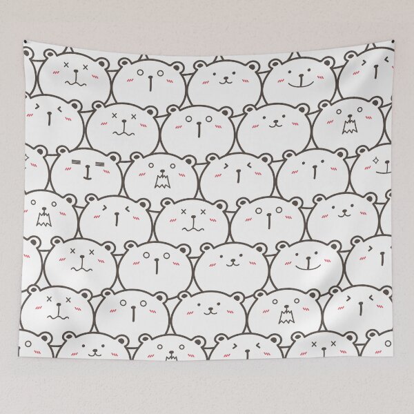 Item preview, Cute Doodle Cartoon Monochrome Teddy Bears designed and sold by Vector Scout Lab.