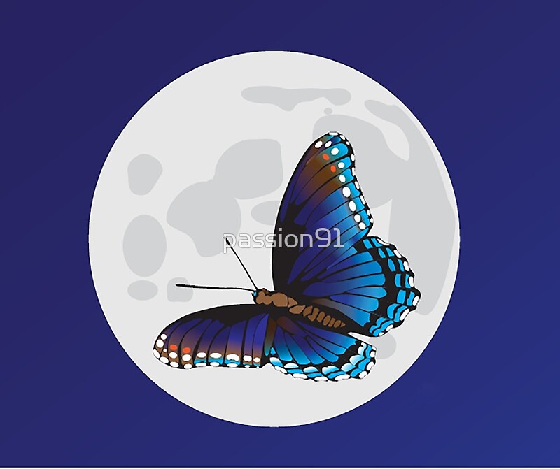 "Butterfly with Moon" by passion91 Redbubble