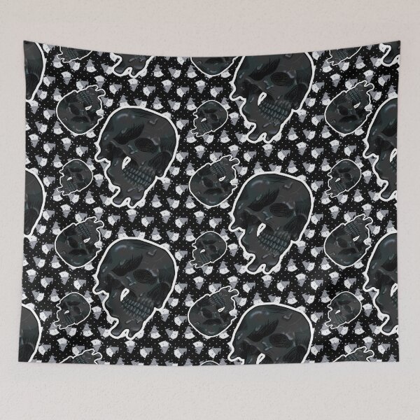 Item preview, black melting skull designed and sold by lmnopcreations.