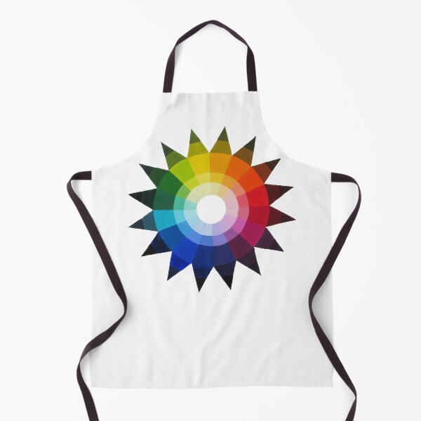 Colour wheel hand-painted by De Gillett Cox Apron