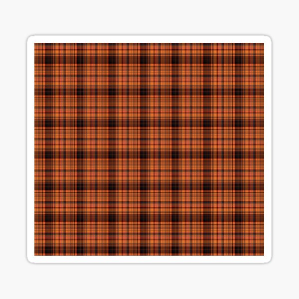 Pumpkin Orange Plaid Sticker