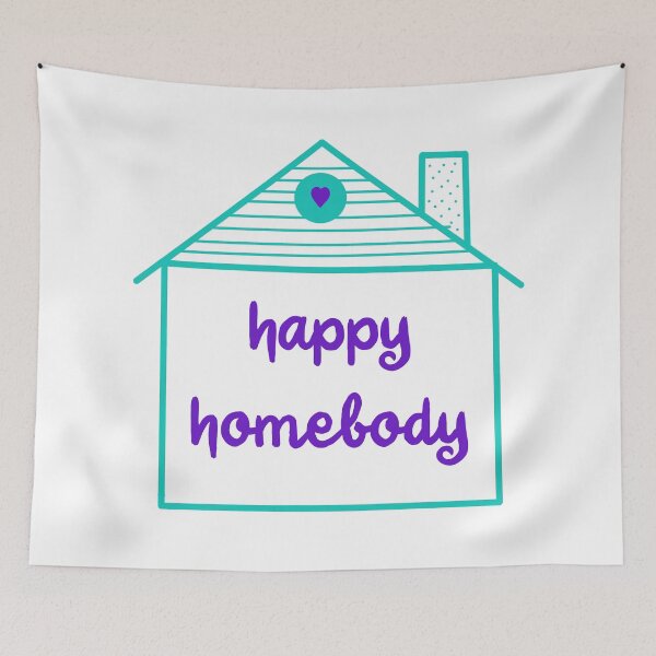 Item preview, Happy Homebody (Teal and Purple) designed and sold by Whoopsidoodle.