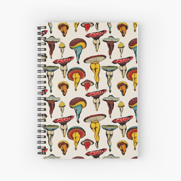Sexy mushrooms tattoo flash Spiral Notebook