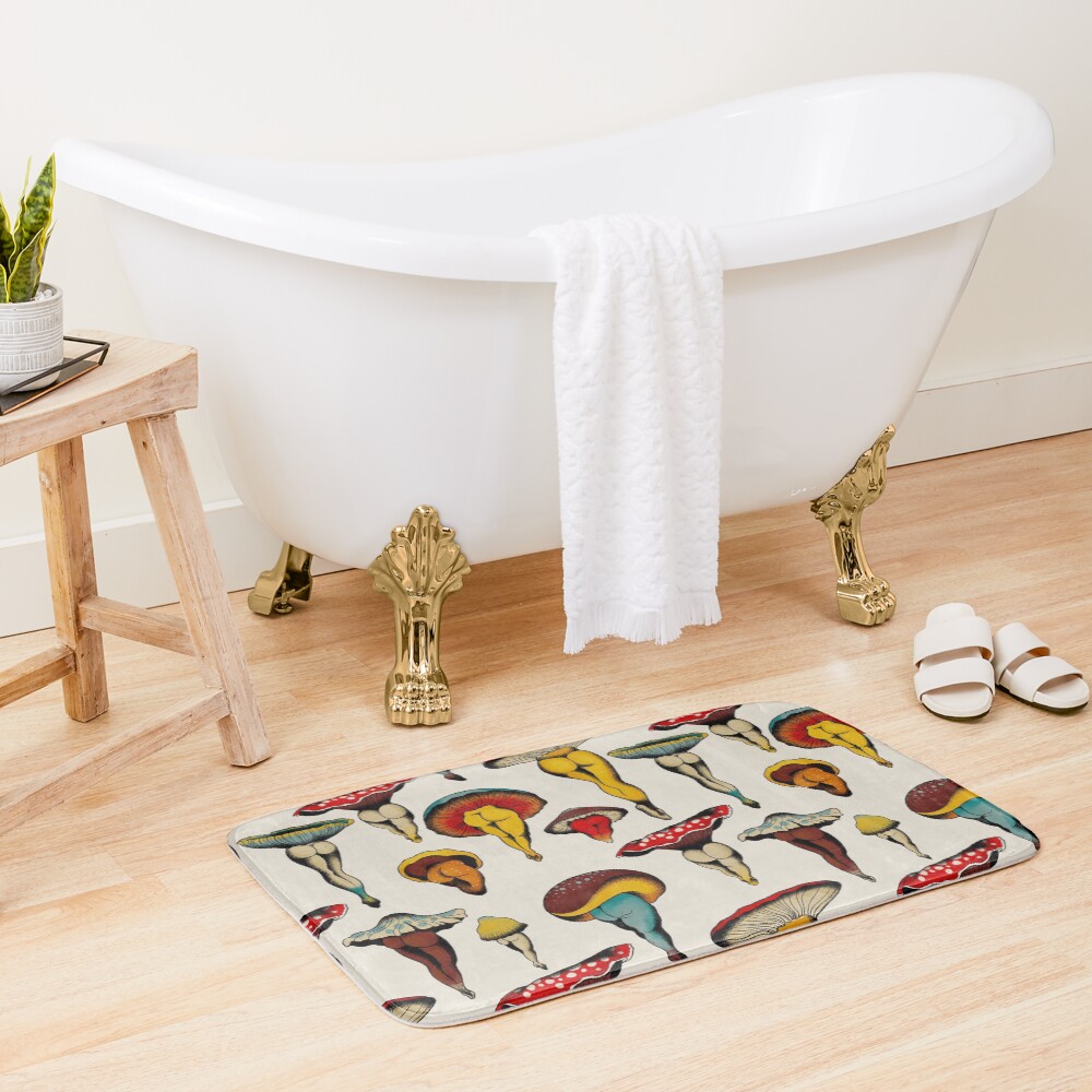 Sexy mushrooms tattoo flash Bath Mat