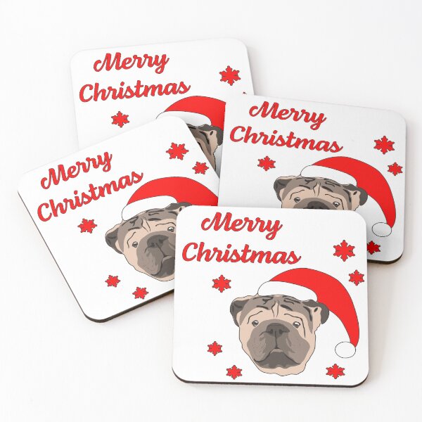 Item preview, Cute British Bulldog with Merry Christmas Words designed and sold by krisgreenwood.
