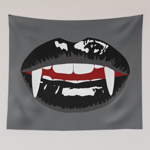 Item preview, Vampire mouth with black lips designed and sold by MeliCollective.
