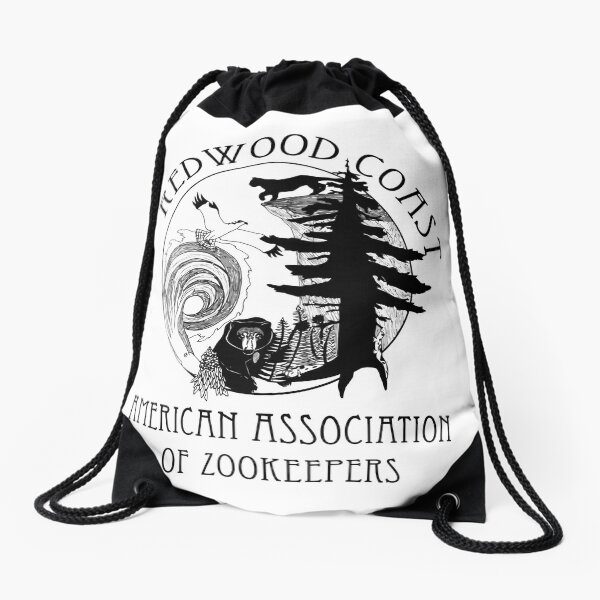 Redwood Coast AAZK large round logo Drawstring Bag