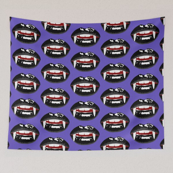 Item preview, Vampire mouth with black lips designed and sold by MeliCollective.