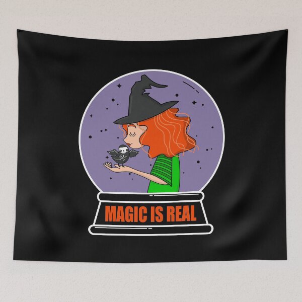 Item preview, Magic is Real, Halloween Witch, Crystal Ball On Black designed and sold by Gsallicat.