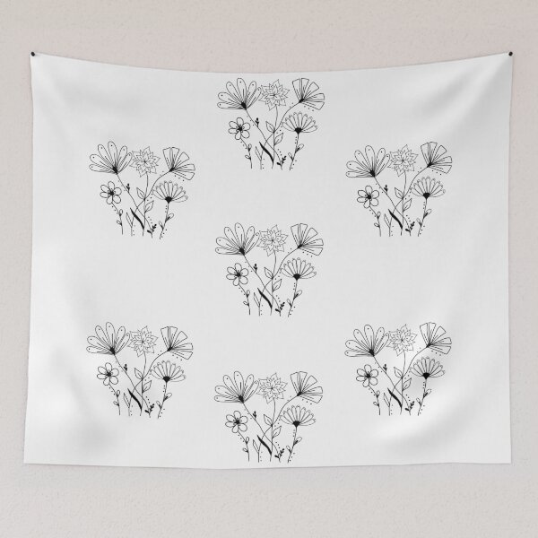 Item preview, Minimalist flower drawing throw blanket minimalist flower art designed and sold by ZiZoZinAA.
