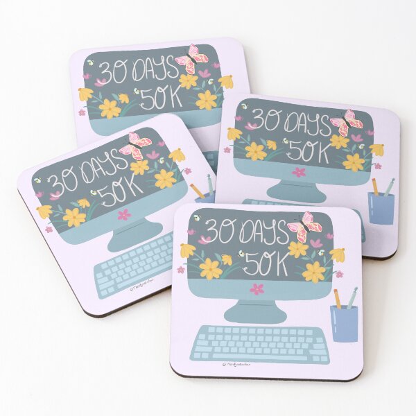 Item preview, Novel In A Month Floral Teal Computer designed and sold by MandyRosko.