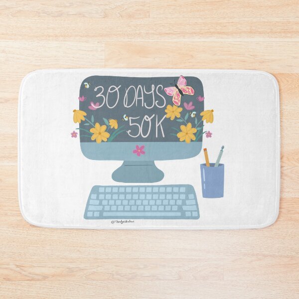 Item preview, Novel In A Month Floral Teal Computer designed and sold by MandyRosko.