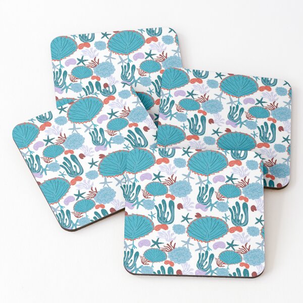 Item preview, Cute Vibrant Coral Cluster Pattern in Blues designed and sold by BissyCollective.