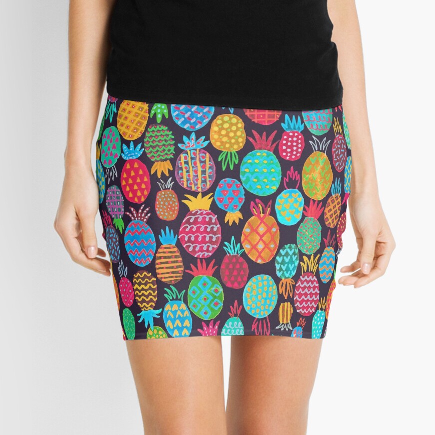 Colorful pineapples Mini Skirt