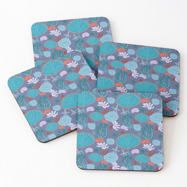 Item preview, Cute Vibrant Coral Cluster Pattern in Blues II designed and sold by BissyCollective.