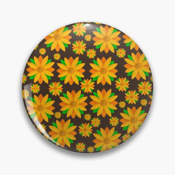 Item preview, Orange Flower Pattern On Brown Background designed and sold by Gsallicat.