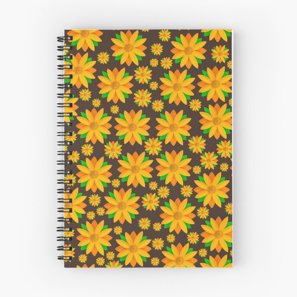 Item preview, Orange Flower Pattern On Brown Background designed and sold by Gsallicat.