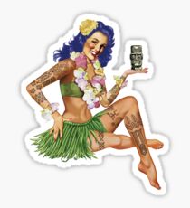 Hawaiian Pin-up Sticker