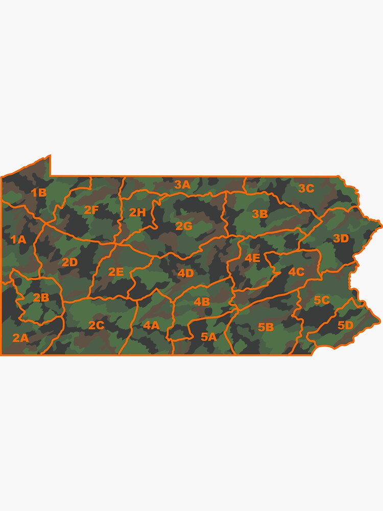"Pennsylvania Hunting WMU Map" Sticker by njw5209 Redbubble