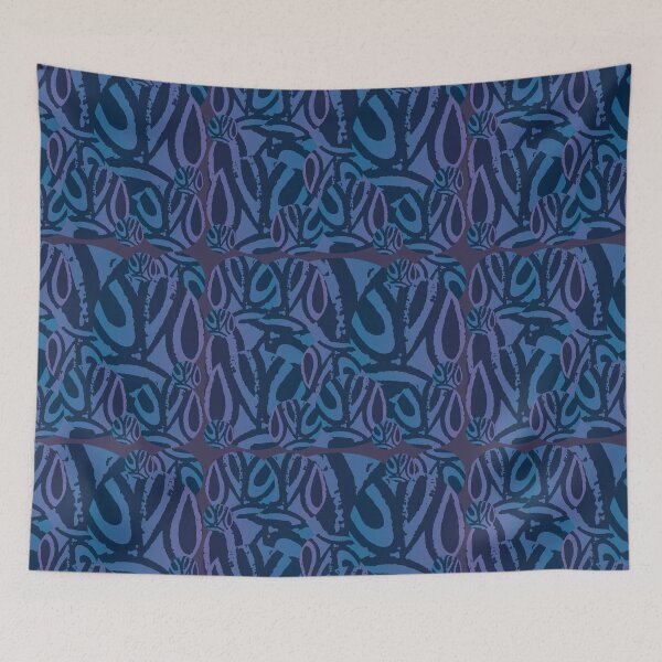 Item preview, light and dark blue lines and designs | watercolor artwork designed and sold by Musiccityartfix.