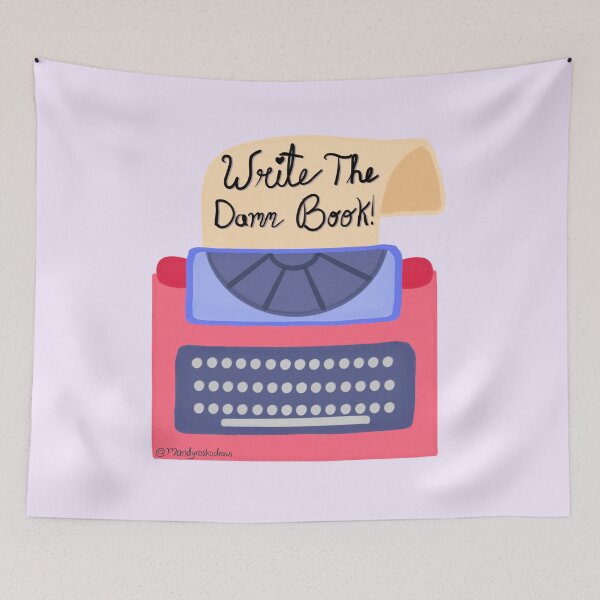 Item preview, Write The Damn Book Red Typewriter designed and sold by MandyRosko.