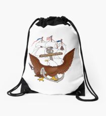 United States Navy Anchor Constitution Eagle Insignia Drawstring Bag