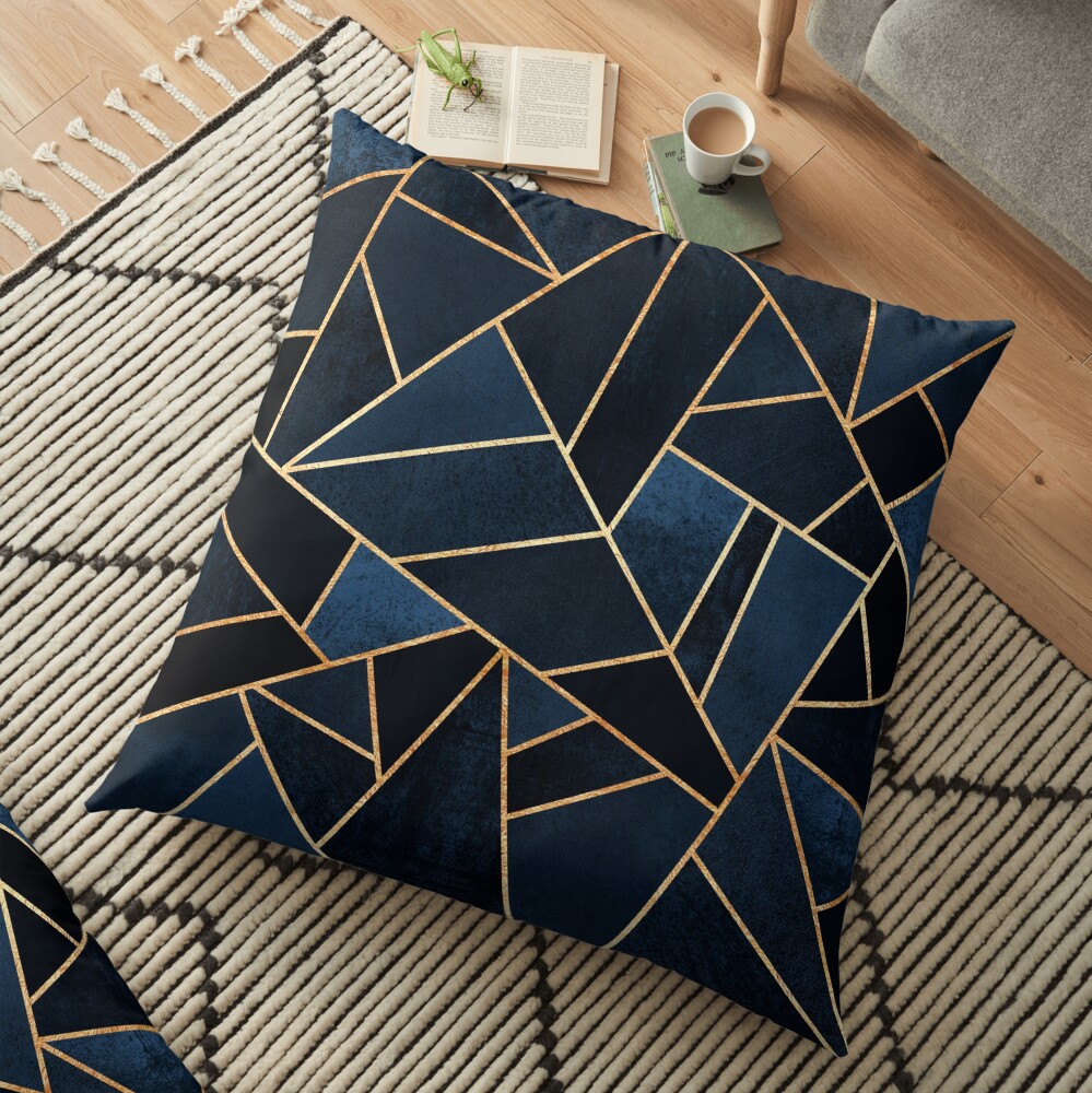 Navy Stone Floor Pillow