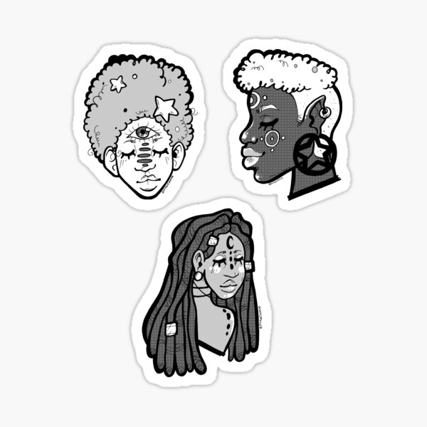 Black and white Witch - Sticker Sheet Sticker