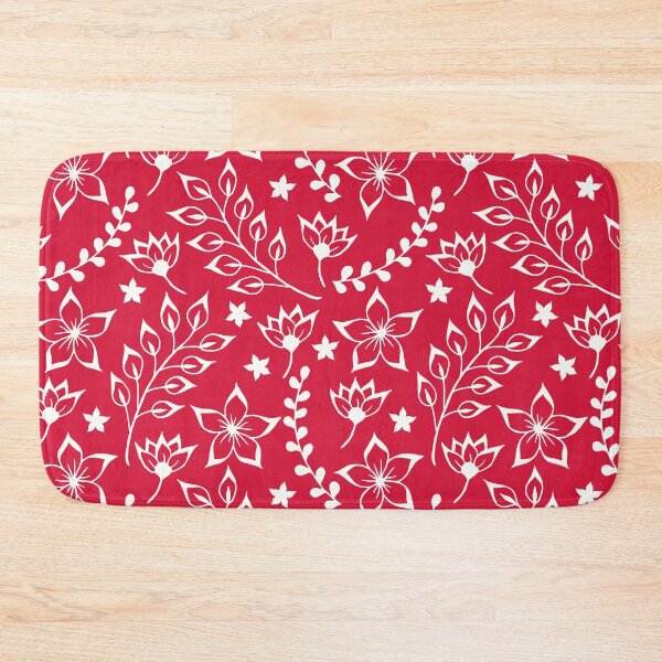 Item preview, Red White Christmas Poinsettia Holly Flower Print designed and sold by IamTrending.