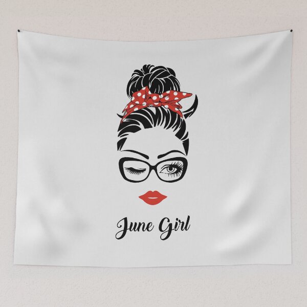 Item preview, June Girl Woman Face Wink Eyes Lady Face Birthday Gift  designed and sold by CreativeGift.