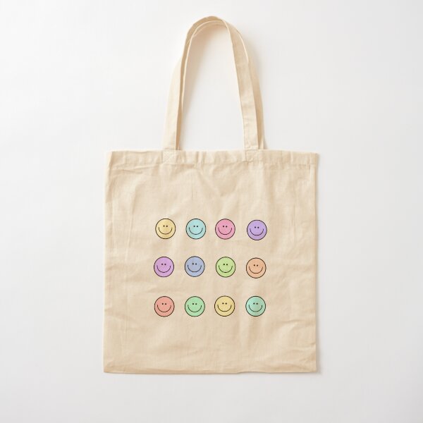 Multi colored smiley Cotton Tote Bag