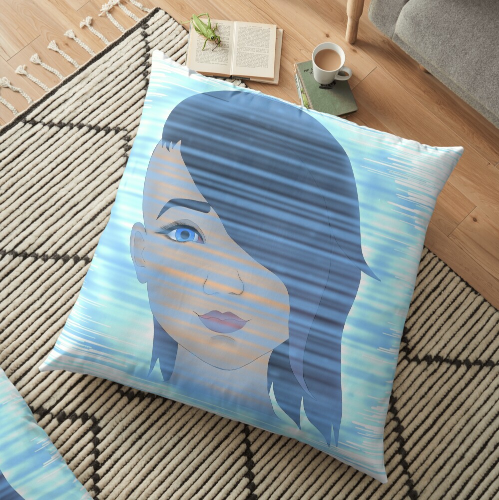 Angel on the Screen Floor Pillow