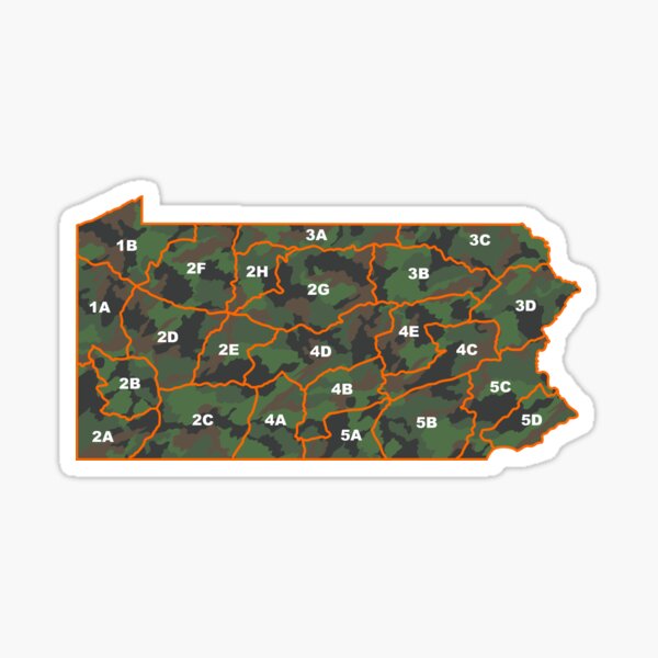 "Pennsylvania Hunting WMU Map" Sticker by njw5209 Redbubble