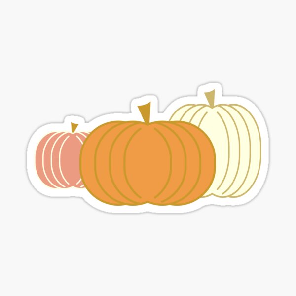 Fall Pumpkins - Pink, Orange, White and Gold Sticker