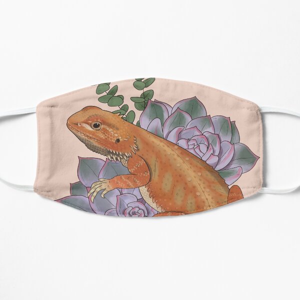 Bearded Dragon with Succulents Flat Mask