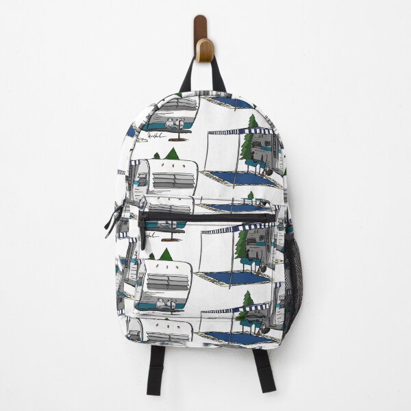 Item preview, Blue and White Vintage Camper in the woods designed and sold by Michael Garber.