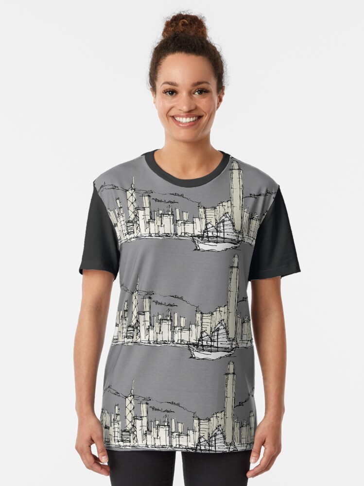 Alternate view of Hongkong Silhouette Graphic T-Shirt