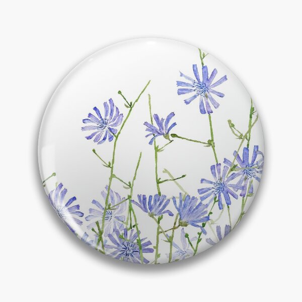 Item preview, hand painted purple chicory watercolor 2020 designed and sold by SelenePaintings .