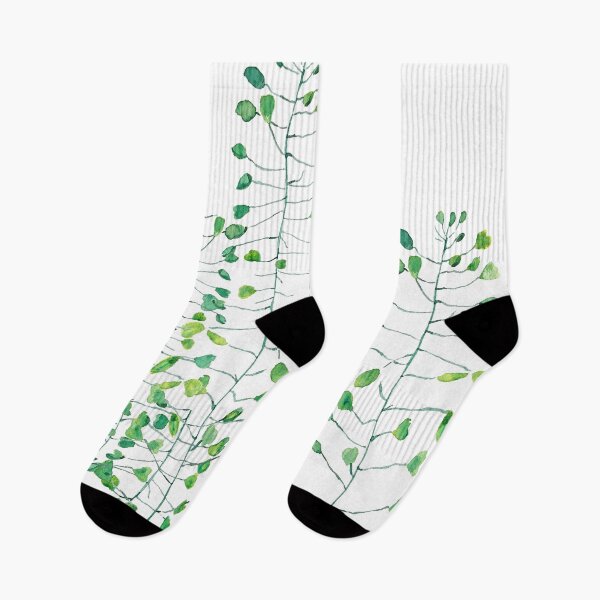 Item preview, hand painted green shepherds purse pattern watercolor  designed and sold by ColorandColor.