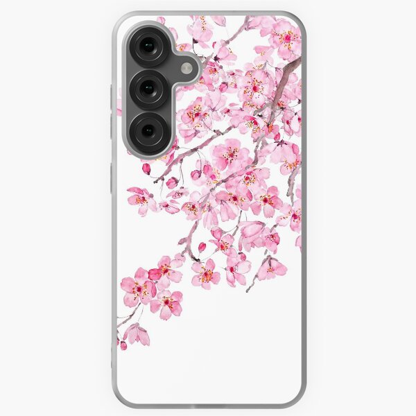 Item preview, hand painted hand painted pink cherry blossom watercolor 2020 designed and sold by ColorandColor.