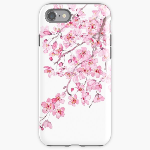 Item preview, hand painted hand painted pink cherry blossom watercolor 2020 designed and sold by ColorandColor.