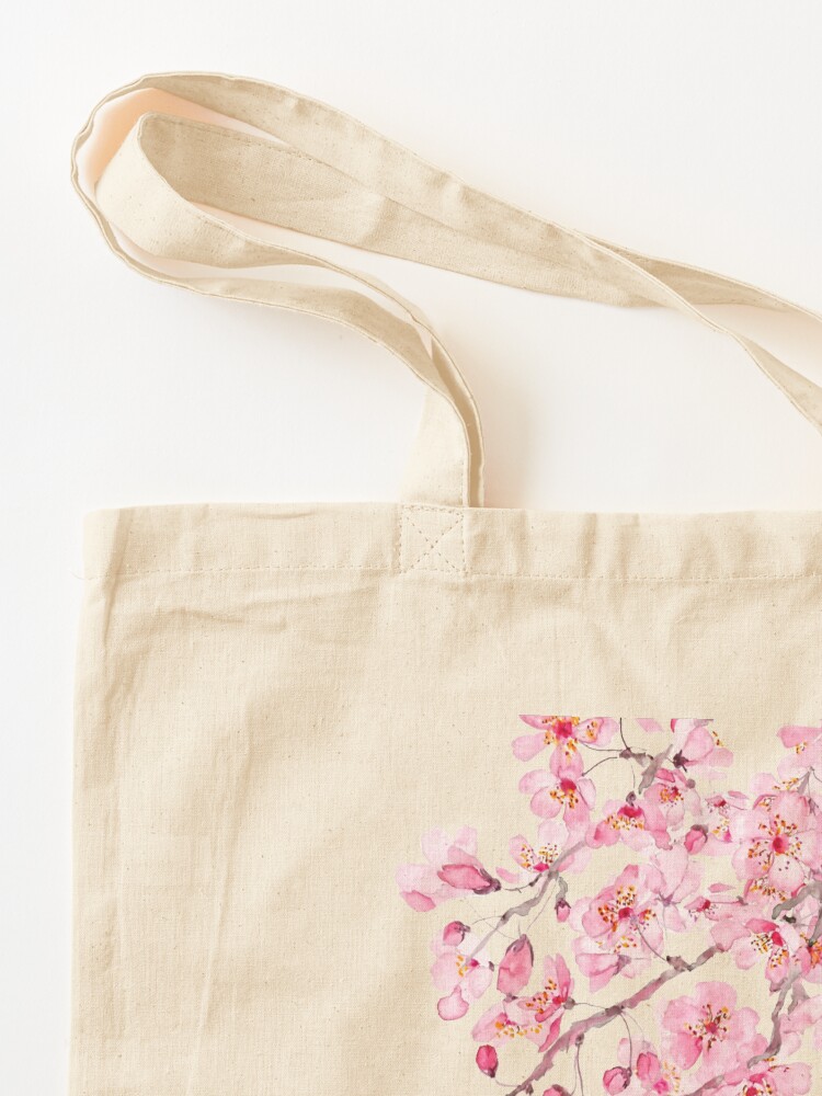 Alternate view of pink cherry blossom watercolor 2020 Tote Bag