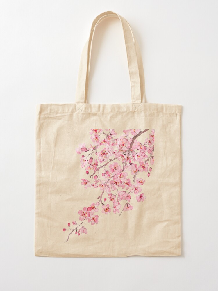 Alternate view of pink cherry blossom watercolor 2020 Tote Bag