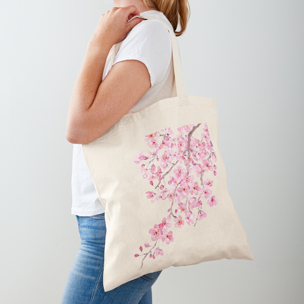 pink cherry blossom watercolor 2020 Tote Bag