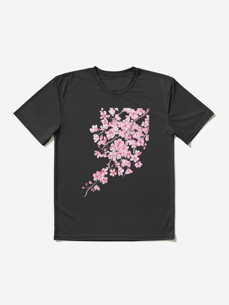 Thumbnail 2 von 7, Funktionsshirt, handgemaltes handgemaltes rosa kirschblütenaquarell 2020 designt und verkauft von ColorandColor.