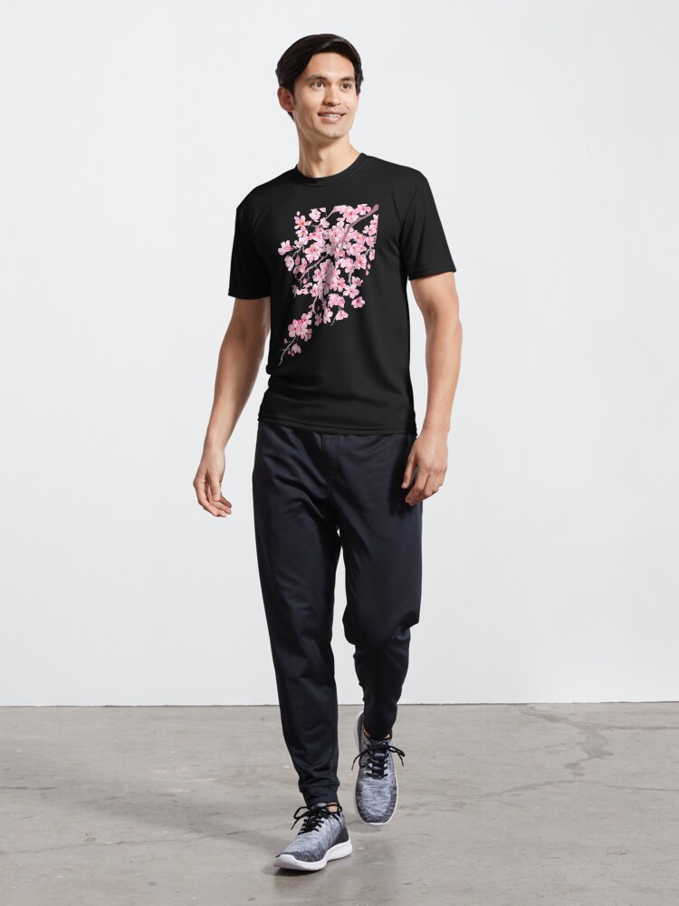 Thumbnail 5 von 7, Funktionsshirt, handgemaltes handgemaltes rosa kirschblütenaquarell 2020 designt und verkauft von ColorandColor.