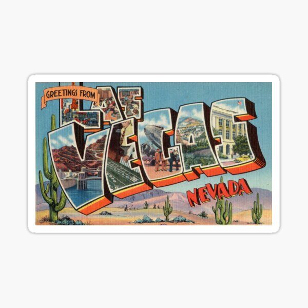 Vintage Colorful Greetings From Las Vegas Nevada Sticker